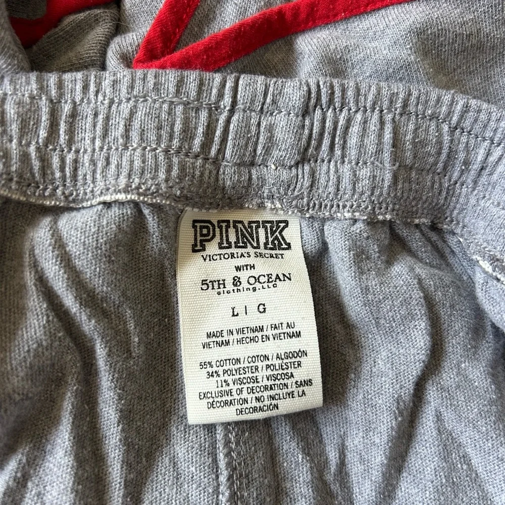 PINK Victoria's Secret Gray Shorts with Red Trim - Picture 3 of 3
